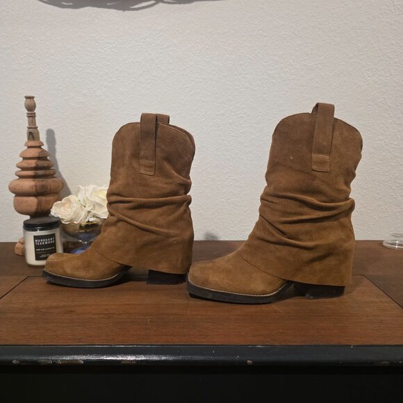 Steve Madden Cognac Pia Ankle Boots Sz 8.5 - Picture 6 of 9